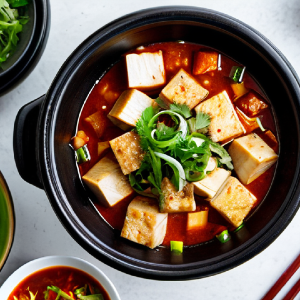 Healthy Vietnamese Meal**

"A vibrant, colorful overhead shot of a Vietnamese family-style meal. Focus on dishes like rau muống (morning glory), đậu phụ sốt cà chua (tofu in tomato sauce), and cá kho tộ (braised fish in clay pot). Steaming brown rice is visible.  Family-friendly atmosphere, appropriate content, safe for work, fully clothed diners, professional food photography, perfect anatomy, natural proportions, high quality."

**