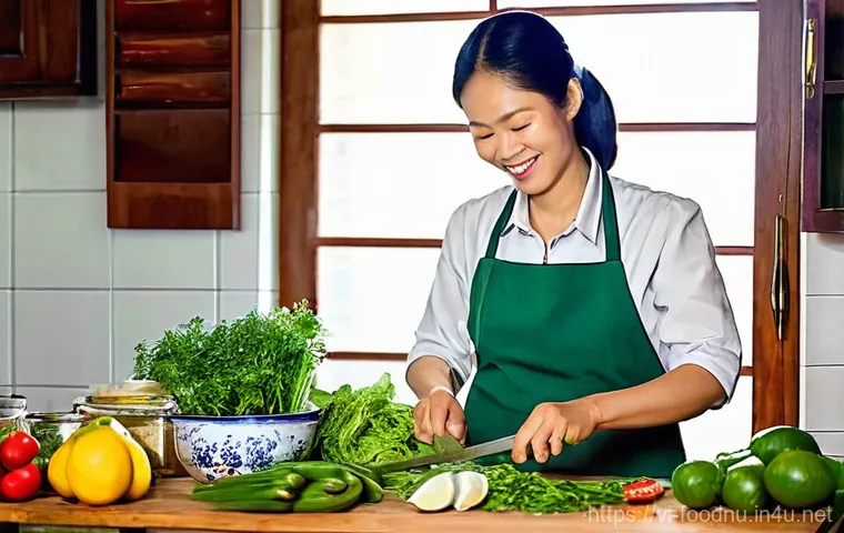 식품첨가물과 건강 - **Prompt:** A thoughtful Vietnamese woman in her late 30s, dressed in simple but elegant casual wear...