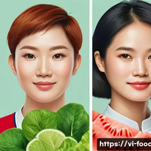 Home 33 체질별 맞춤 영양 - A detailed illustration showing four common body constitution types—hot, cold, balanced, and mixed—i...